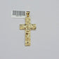 10kt Gold Milano Rope Chain Nugget Cross Charm Pendant Set 18-24'' Inch Necklace