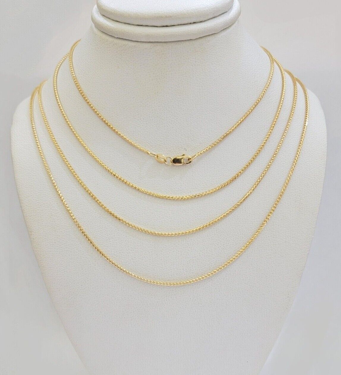 Real 18k Yellow Gold Franco Chain Necklace 1mm 24'' Inches Men Women SOLID HEAVY