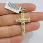 10kt Gold Milano Rope Chain Cross Charm Pendant Set 18-24 Inch 3mm Necklace REAL