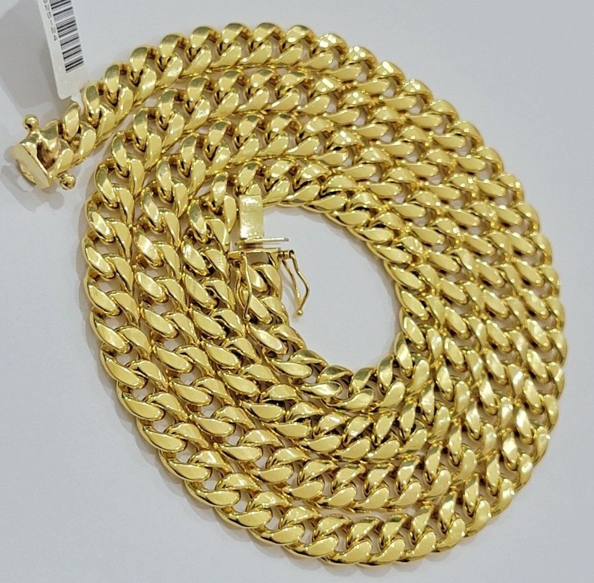 Real 10k Gold Chain Necklace Miami Cuban Link 18"-28" Inch 8mm Box Lock 10kt Men