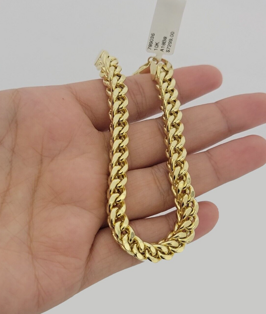 Real 10k Yellow Gold Franco Bracelet 8" Inches 8mm 10kt Men Women BRAND NEW SALE