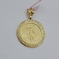 14kt Yellow Gold 1947 Mexican Centenario 50 Gold Pesos Copy Coin With Bezel SALE