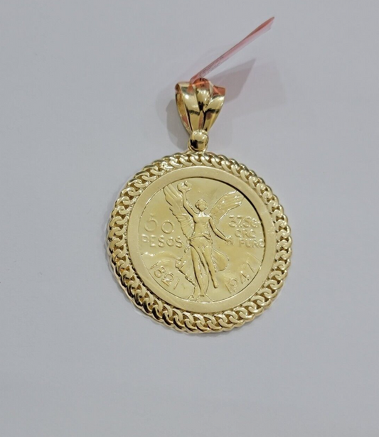 14kt Yellow Gold 1947 Mexican Centenario 50 Gold Pesos Copy Coin With Bezel SALE