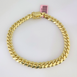 REAL 14k Gold Bracelet Miami Cuban Link 7mm 8.5 Inch Solid Box Clasp 10KT