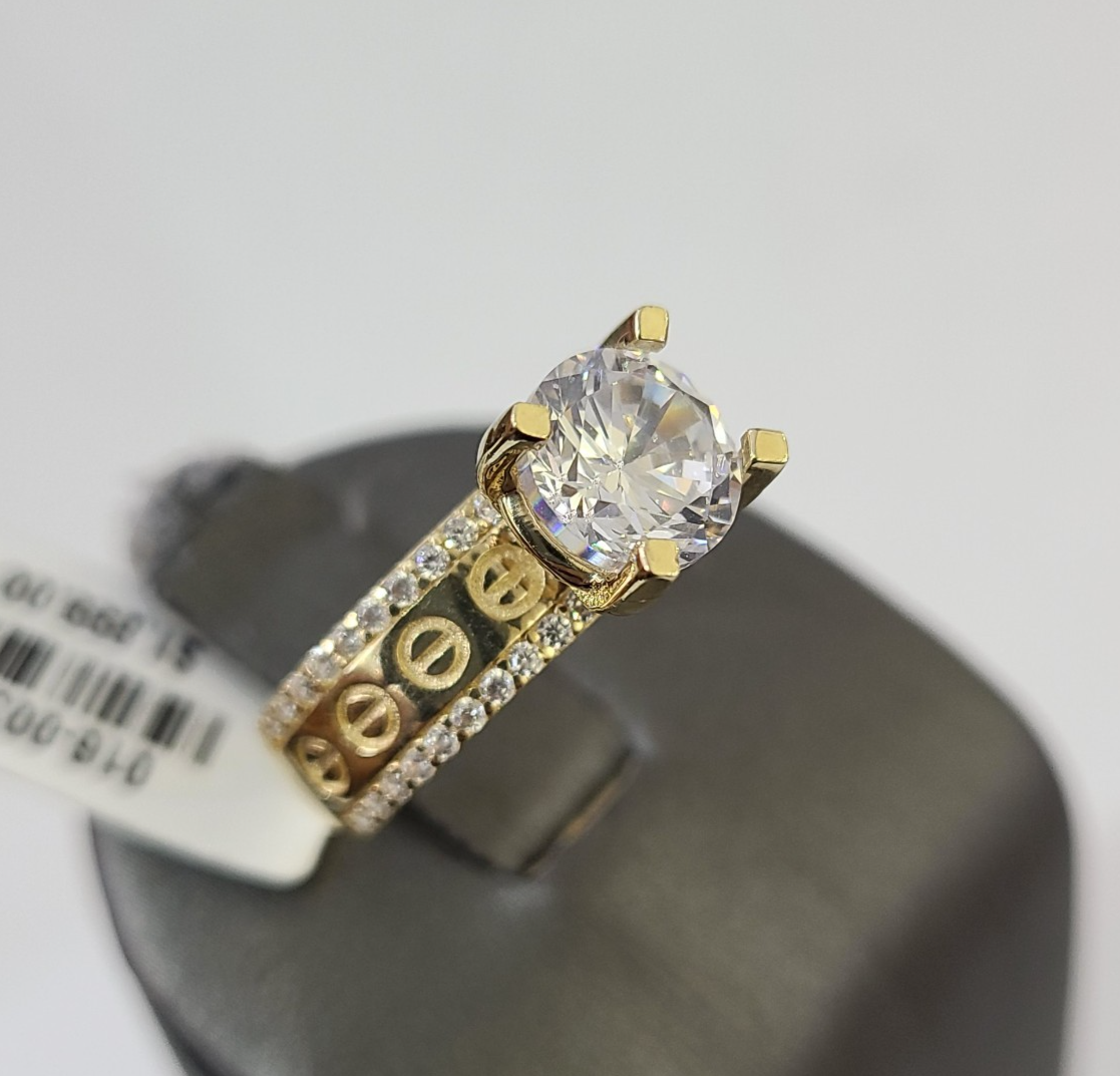 Real 10k Ring Engagement Yellow Gold Men Women Genuine