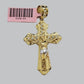 14kt Gold Solid Rope Chain Necklace Jesus Cross Charm CZ Pendant 22'' Inches 4mm