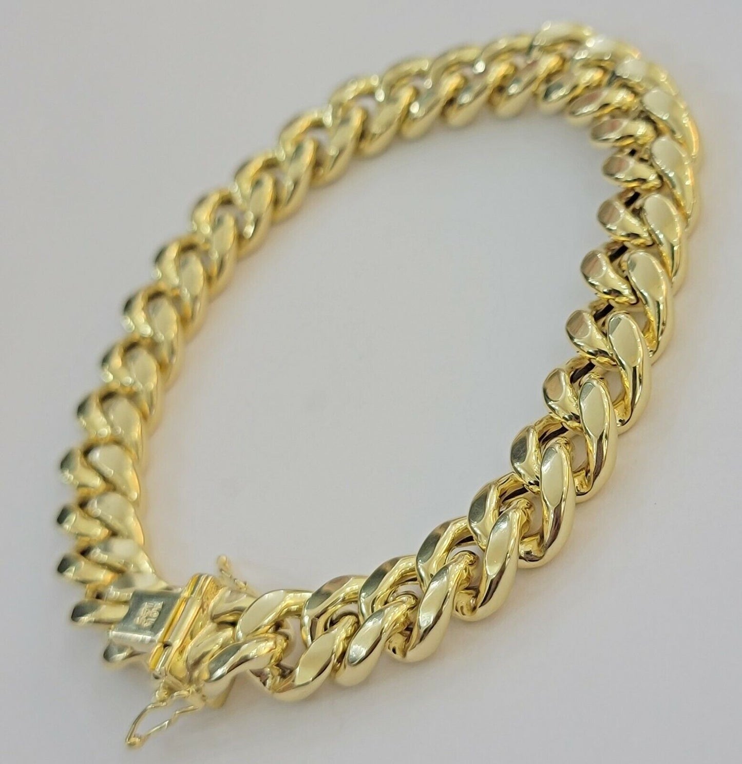 REAL 10k Gold Bracelet Miami Cuban Link 8 Inch 11mm Mens 10kt Yellow Gold Strong