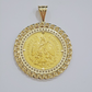 1947 Mexican Centenario Coin Charm Pendant Replica 50 Pesos With Bezel 10kt Gold