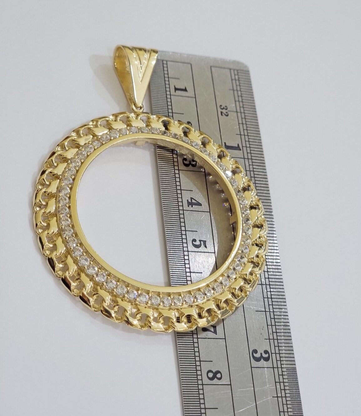 Real 10k Yellow Gold Bezel Charm Pendant Round Mexican Centenario Coin 10kt SALE