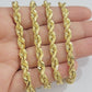 Real Solid Gold 14k Rope Chain Necklace 6mm 20-26" Inch Yellow Diamond Cut SALE