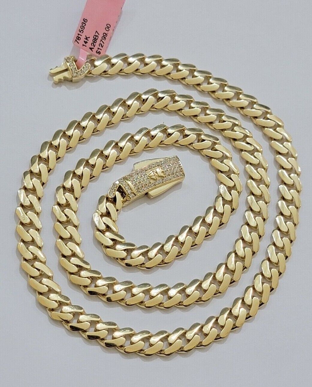 Real 14k Yellow Gold Monaco Chain Necklace  20