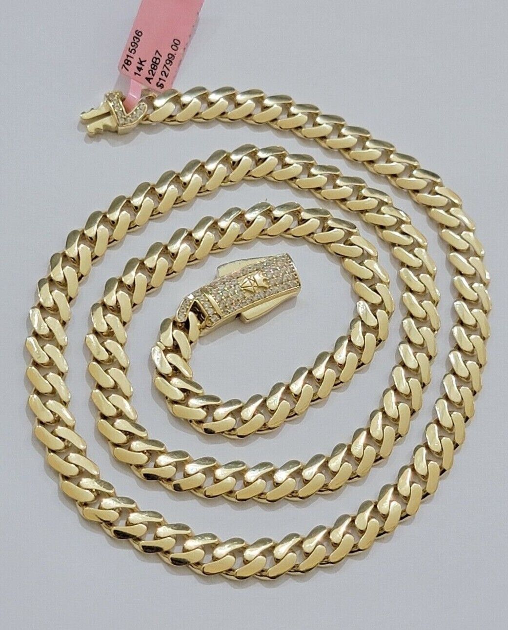 Real 14k Yellow Gold Monaco Chain Necklace 20" 22'' 24'' 26" Inch 7mm 14kt SALE