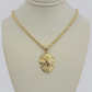 10k Gold Rope Chain Lion Head Charm Pendant 3mm 16-28'' Inches Necklace SALE NEW