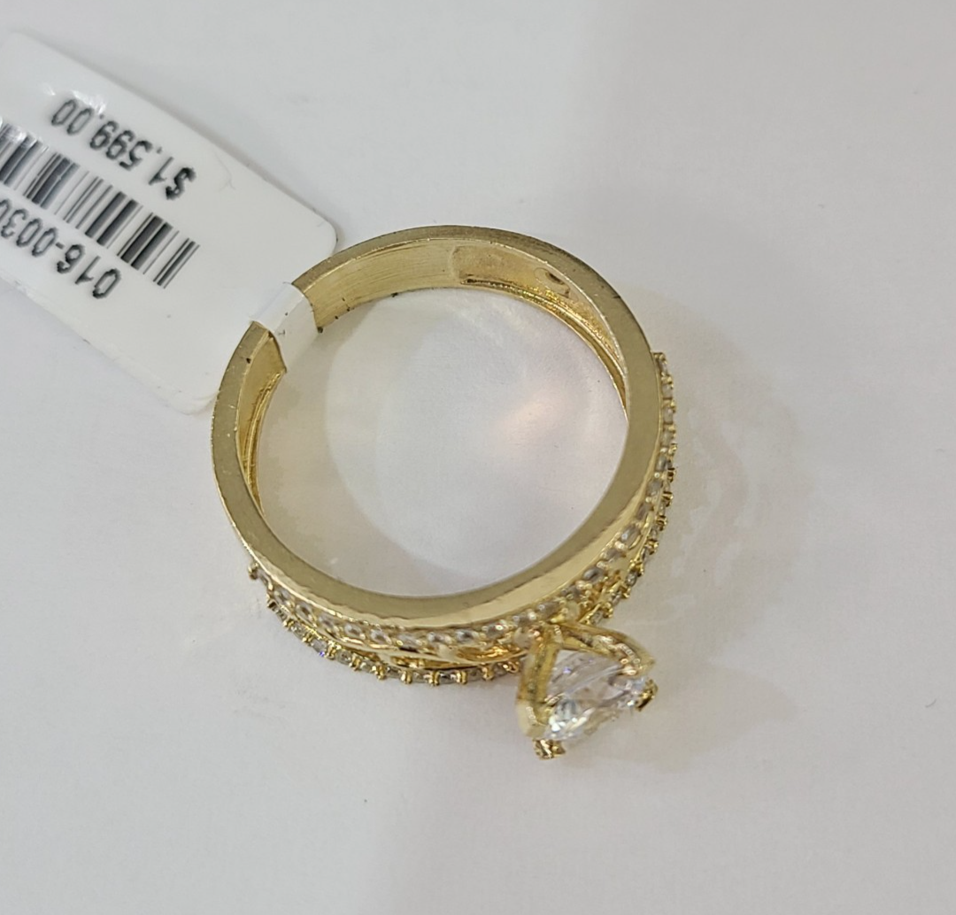 Real 10k Ring Engagement Yellow Gold Men Women Genuine
