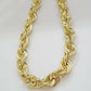 REAL 10k Gold Rope Chain Necklace 24 Inch 17mm Thick Diamond Cuts Men's 10kt