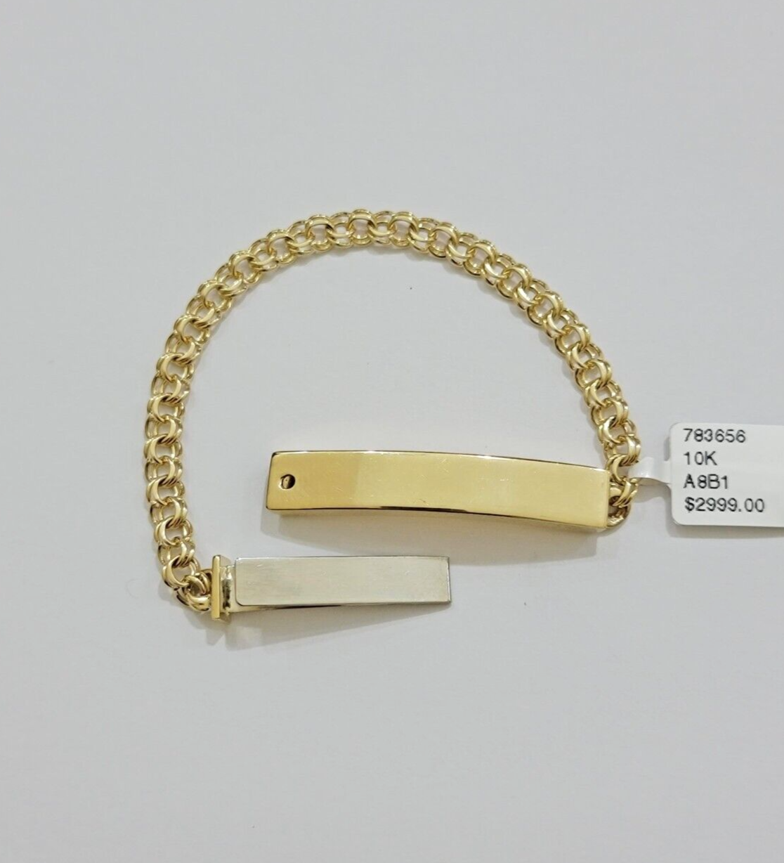 Real Solid 10kt Gold Baby Chino ID Name Plate Bracelet 4mm 5.5'' Inches 10k SALE