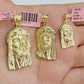 14k Yellow Gold Pendant Jesus Head Charm 14kt Yellow Gold For Men Different Size