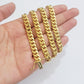 Real 10k Yellow Gold Chain necklace Miami Cuban Link 7mm 20" 22" 24 Inch 10KT