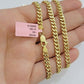 Real 14k Yellow Gold Chain Miami Cuban Link Necklace 24 Inch 5mm 10kt Men Women