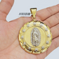 Real 10k Yellow Gold Jesus Virgin Mary Charm Pendant Two-Tone For 10kt Chain NEW