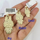 10k Cartoon Monster Charm Pendant Men Women 10kt Real Yellow Gold