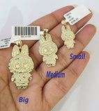 10k Cartoon Monster Charm Pendant Men Women 10kt Real Yellow Gold