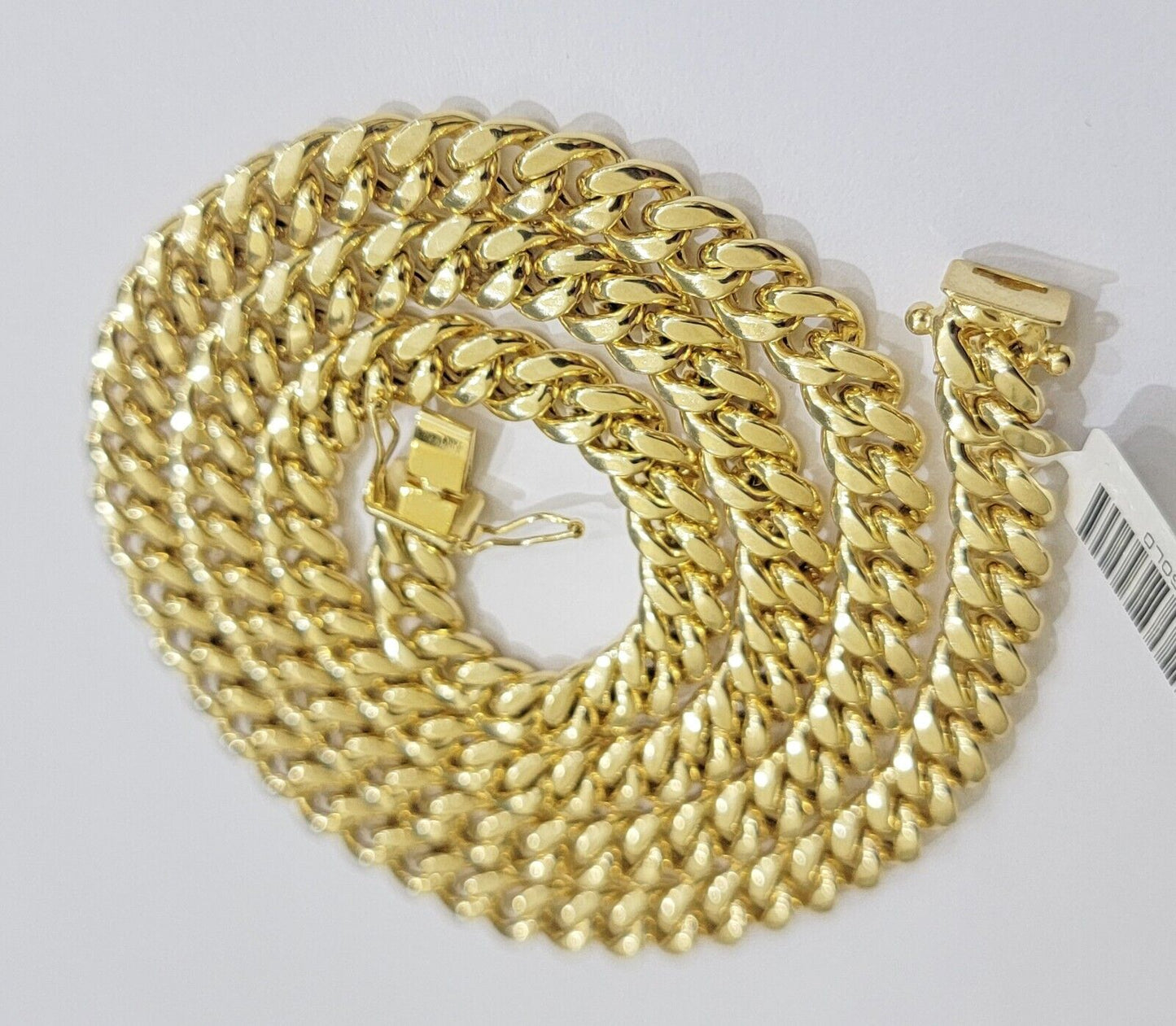 Mens 14k Gold Chain 8mm Miami cuban Link 18 - 30 Inch REAL 14KT Yelllow Gold