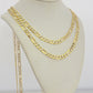 Real 10k Solid Gold Chain Figaro Link Necklace 5.5mm Men Women 18-30 Inches 10kt