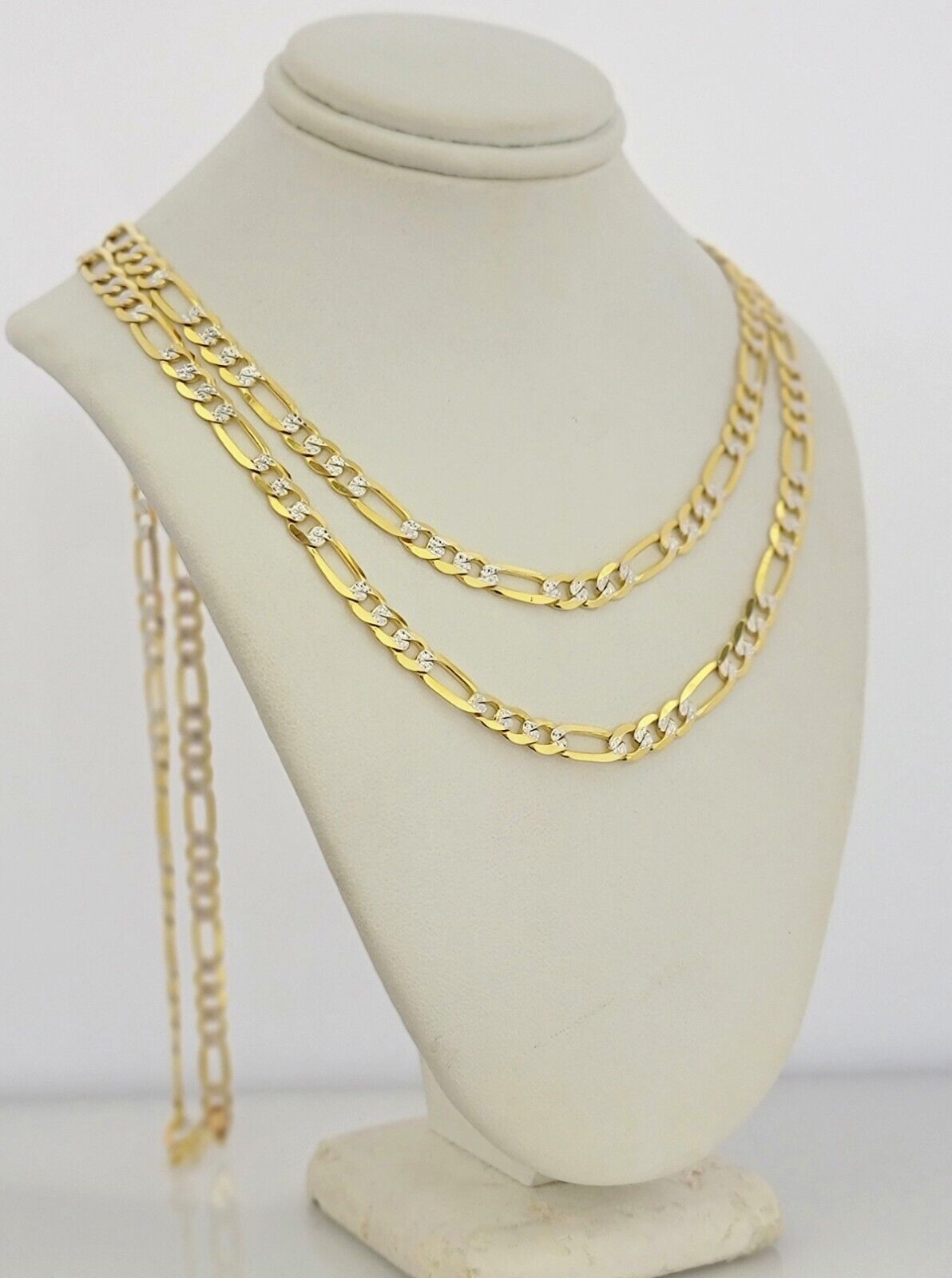 Real 10k Solid Gold Chain Figaro Link Necklace 5.5mm Men Women 18-30 Inches 10kt