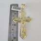 10k Yellow Gold Rope Chain Jesus Cross Charm Pendant 18-30'' Inch 8mm  Necklace