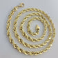 Real Gold 10k Rope Necklace Mens Chain 6mm 20" Inches Yellow Gold Diamond END