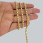 Real 10k Gold 3mm Box Byzantine Chain Necklace 20" 22" 24'' 26'' 28'' Inches NEW