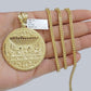 10kt Yellow Gold Last Supper Charm Pendant Franco Chain Necklace 3mm 26"Inch 10k