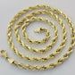 Real Gold 10k Rope Necklace Mens Chain 6mm 20" Inches Yellow Gold Diamond END