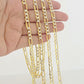 Real 10k Solid Gold Chain Figaro Link Necklace 5.5mm Men Women 18-30 Inches 10kt