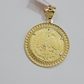 14kt Yellow Gold 1947 Mexican Centenario 50 Gold Pesos Copy Coin With Bezel SALE