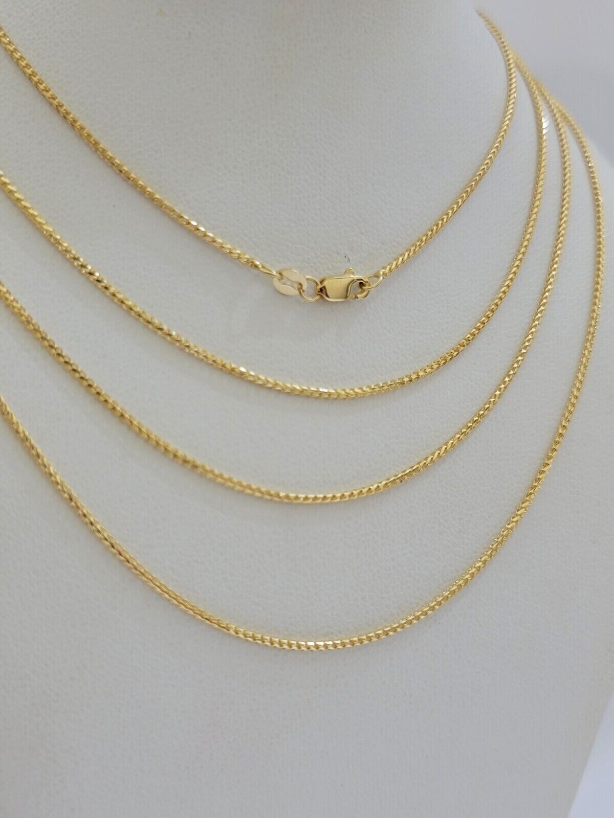 Real 18k Yellow Gold Franco Chain Necklace 18 Inch 1 mm Women's SOLID 18kt