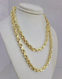 10k Rope Chain Necklace 6mm Solid link Diamond Cut 26" Men Women Yellow Gold