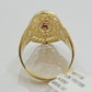 Ladies Ring 10k Yellow Gold Virgin Mary Cross 10KT REAL Gold Unique Size 5.5 END