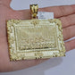 Real 10k Gold Pendant Charm Last Supper Square Jesus 10kt Yellow 1.5-3 Inch SALE