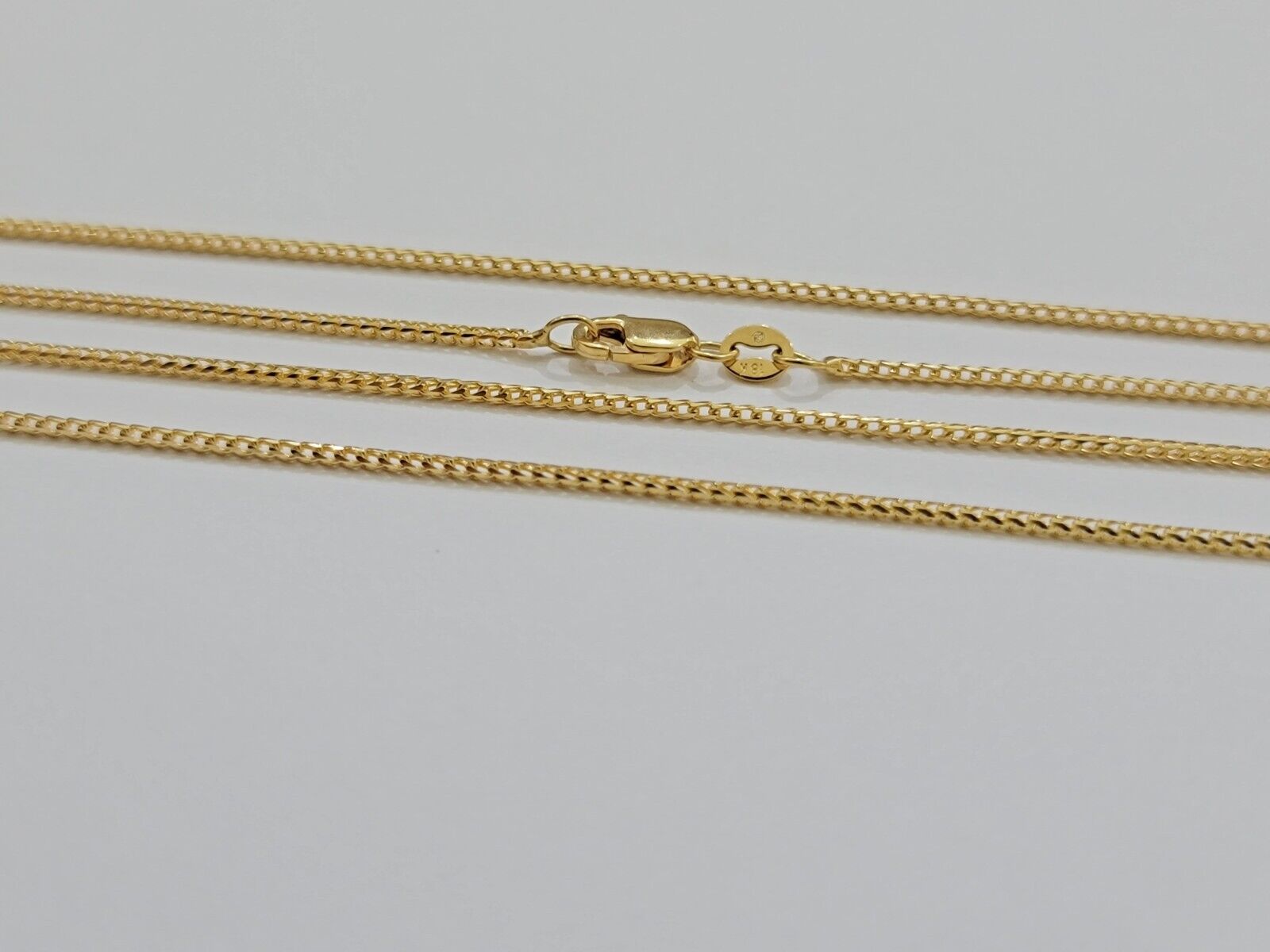 Real 18k Yellow Gold Franco Chain Necklace 1mm 20'' Inches Men Women SOLID HEAVY