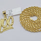 10k Yellow Gold Rope Chain 100 Charm Pendant Set 22 Inch 3mm Necklace REAL SALE
