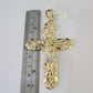 10k Yellow Gold Rope Chain Jesus Cross Charm Pendant 18-30'' Inch 8mm  Necklace