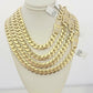 Real 10k Gold chain Cuban Link Monaco necklace 9mm 16-30 Inches CZ Box Lock 10KT