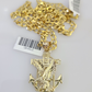 10k Gold Chain Necklace Eagle Anchor Pendant Set Cuban Curb 5mm 20"-28" Charm