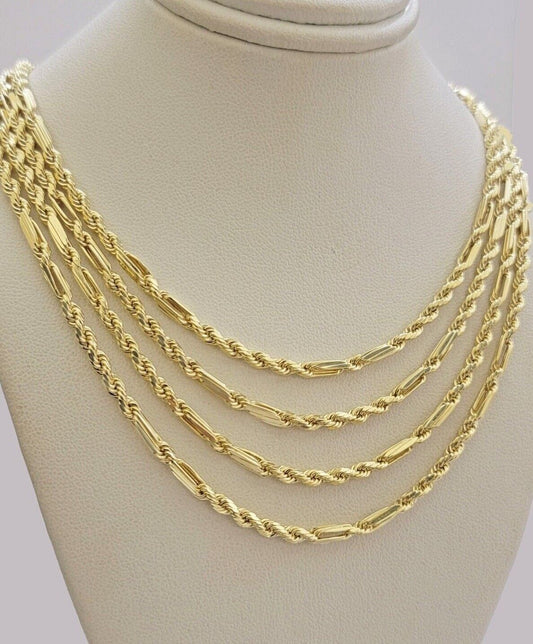 Real 10k Yellow Gold Milano Rope Chain Necklace 18"-24"Inches 3mm 10kt Men Women