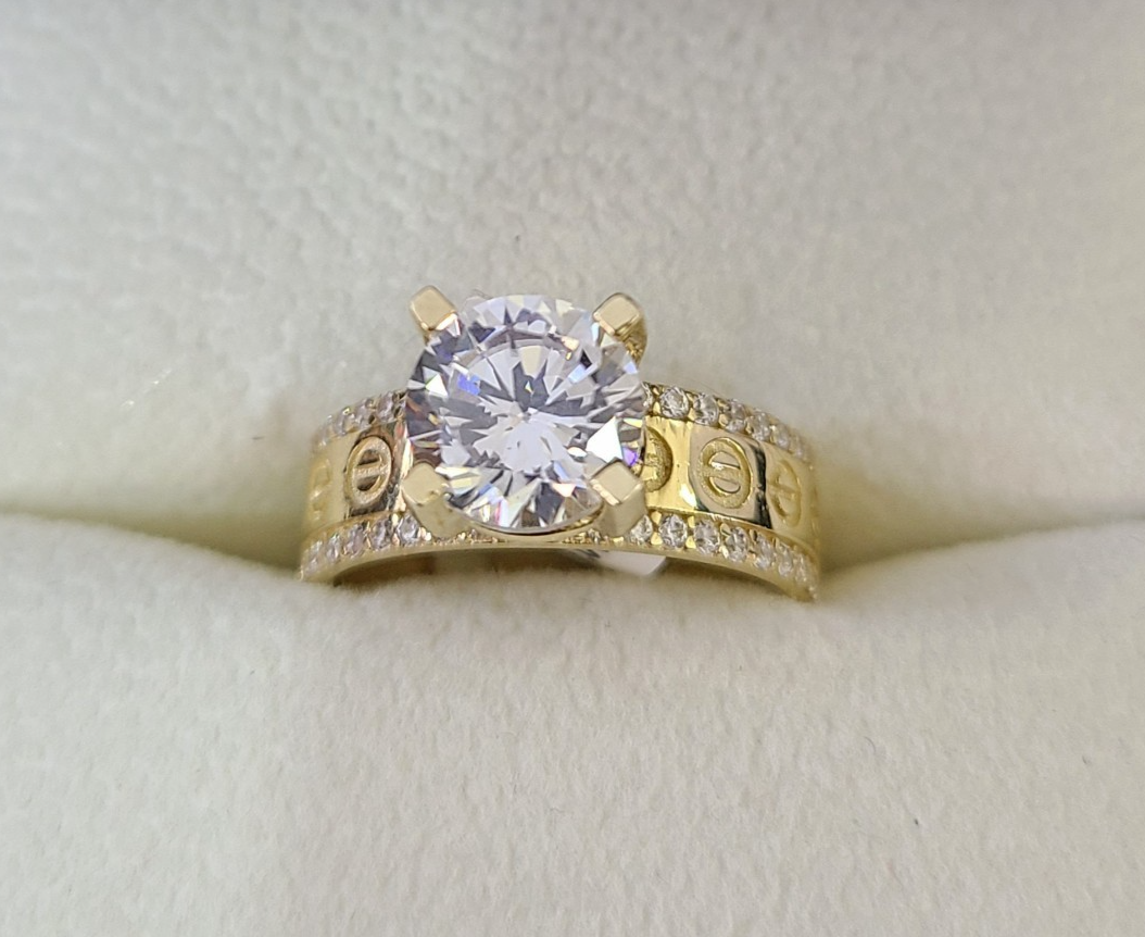 Real 10k Ring Engagement Yellow Gold Men Women Genuine