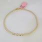 Solid 14kt Cuban Curb Two-Tone Bracelet 3mm 8'' Inch Real 14k Yellow Gold