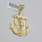 10k Yellow Gold Franco Chain Necklace Anchor Charm Pendant 3mm 18"-26" Inch SALE