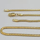 Real 18kt Yellow Gold Miami Cuban Chain Necklace 3mm 20'' Inches Men Women SOLID